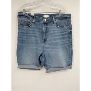 Good‎ American Denim Bermuda Shorts High Rise Cuffed Stretch Size 20 NEW